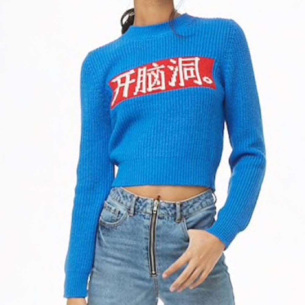 Blue cropped sweater